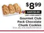 ShopRite Gourmet Club Pack Chocolate Chunk Cookies offer