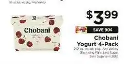 ShopRite Chobani Yogurt 4-Pack offer