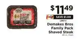 ShopRite Demakes Bros Family Pack Shaved Steak offer