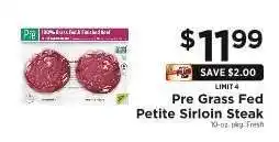 ShopRite Pre Grass Fed Petite Sirloin Steak offer