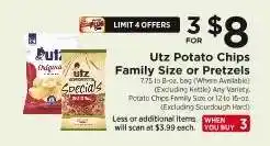 ShopRite Utz Potato Chips Family Size or Pretzels offer
