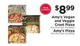 ShopRite Amy's Vegan and Veggie Crust Pizza / Amy's Pizza offer