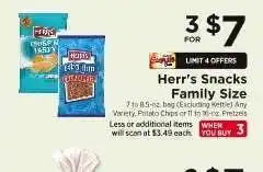 ShopRite Herr's Snacks Family Size offer