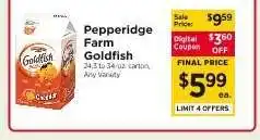 ShopRite Pepperidge Farm Goldfish offer