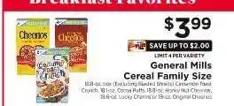 ShopRite General Mills Cereal Family Size offer