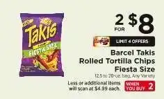ShopRite Barcel Takis Rolled Tortilla Chips Fiesta Size offer