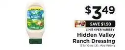 ShopRite Hidden Valley Ranch Dressing offer