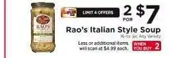 ShopRite RAO'S Italian Style Soup offer