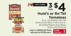 ShopRite Hunt's or Ro*Tel Tomatoes offer