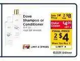 ShopRite Dove Shampoo or Conditioner offer
