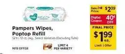 ShopRite Pampers Wipes PopTop Refill offer