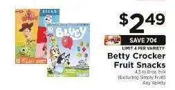 ShopRite Betty Crocker Fruit Snacks offer
