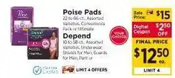 ShopRite Poise Pads / Depend offer