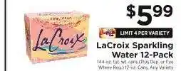 ShopRite LaCroix Sparkling Water 12 Pack offer