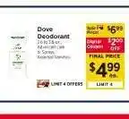 ShopRite Dove Deodorant offer