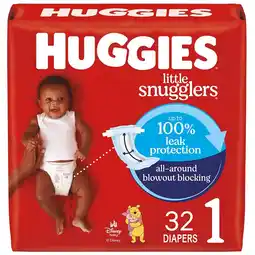 Walgreens Huggies Little Snugglers Baby Diapers Unscented, Size 1 offer