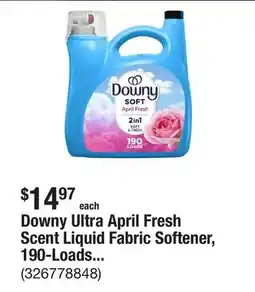 The Home Depot Downy Ultra April Fresh Scent Liquid Fabric Softener, 190-Loads, 140 fl. oz offer