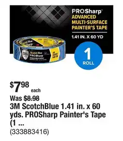 The Home Depot 3M ScotchBlue 1.41 in. x 60 yds. PROSharp Painter's Tape (1 Roll) offer