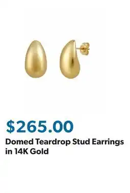 Sam's Club Domed Teardrop Stud Earrings in 14K Gold offer