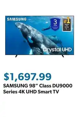 Sam's Club SAMSUNG 98 Class DU9000 Series 4K UHD Smart TV offer