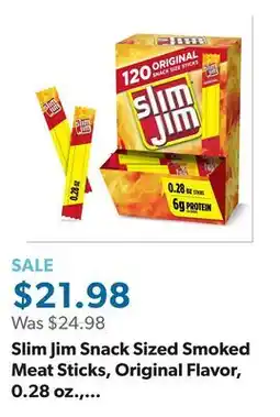 Sam's Club Slim Jim Snack Sized Smoked Meat Sticks, Original Flavor, 0.28 oz., 120 pk offer