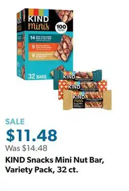 Sam's Club KIND Snacks Mini Nut Bar, Variety Pack, 32 ct offer