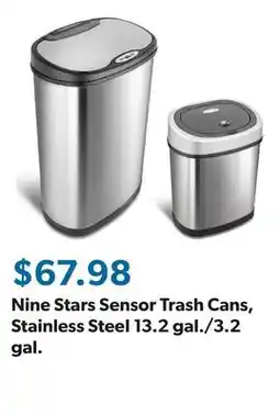 Sam's Club Nine Stars Sensor Trash Cans, Stainless Steel 13.2 gal./3.2 gal offer