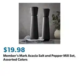 Sam's Club Member's Mark Acacia Salt and Pepper Mill Set, Assorted Colors offer