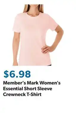Sam's Club Member's Mark Women's Essential Short Sleeve Crewneck T-Shirt offer