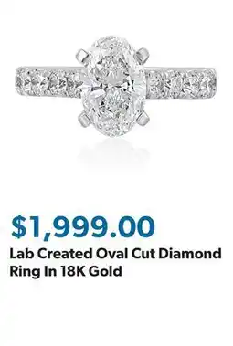 Sam's Club Lab Created Oval Cut Diamond Ring In 18K Gold offer