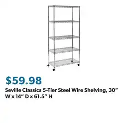 Sam's Club Seville Classics 5-Tier Steel Wire Shelving, 30 W x 14 D x 61.5 H offer