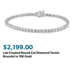 Sam's Club Lab Created Round Cut Diamond Tennis Bracelet in 18K Gold offer