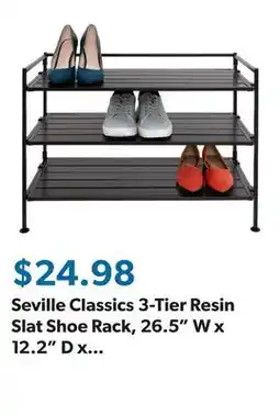 Sam's Club Seville Classics 3-Tier Resin Slat Shoe Rack, 26.5 W x 12.2 D x 19 H offer