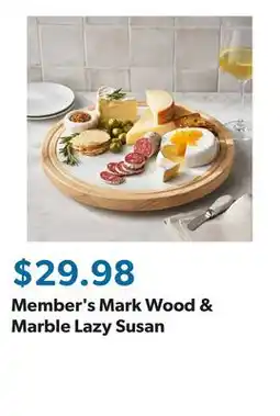 Sam's Club Member's Mark Wood & Marble Lazy Susan offer