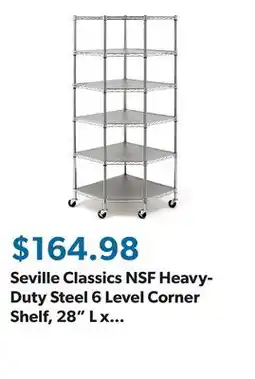 Sam's Club Seville Classics NSF Heavy-Duty Steel 6 Level Corner Shelf, 28 L x 28 W x 75.5 H offer