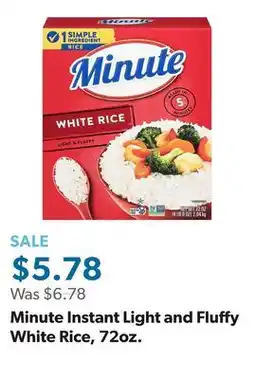 Sam's Club Minute Instant Light and Fluffy White Rice, 72oz offer