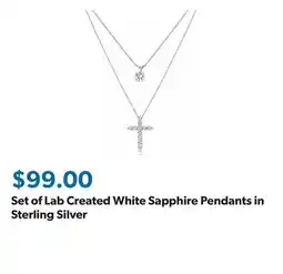 Sam's Club Set of Lab Created White Sapphire Pendants in Sterling Silver offer
