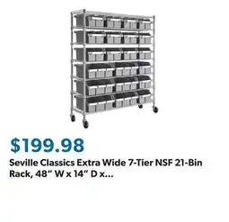 Sam's Club Seville Classics Extra Wide 7-Tier NSF 21-Bin Rack, 48 W x 14 D x 56 H offer