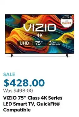 Sam's Club VIZIO 75 Class 4K Series LED Smart TV, QuickFit Compatible offer