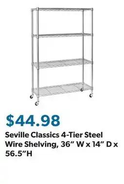 Sam's Club Seville Classics 4-Tier Steel Wire Shelving, 36 W x 14 D x 56.5H offer
