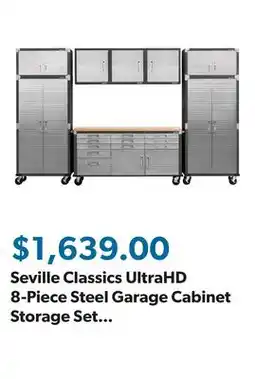 Sam's Club Seville Classics UltraHD 8-Piece Steel Garage Cabinet Storage Set with Rolling Workbench, 12' Wide offer