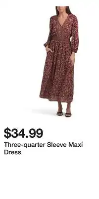 TJ Maxx Three-quarter Sleeve Maxi Dress offer