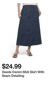 TJ Maxx Deede Denim Midi Skirt With Seam Detailing offer