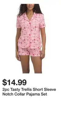 TJ Maxx 2pc Tasty Trellis Short Sleeve Notch Collar Pajama Set offer