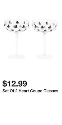 TJ Maxx Set Of 2 Heart Coupe Glasses offer
