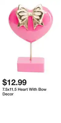 TJ Maxx 7.5x11.5 Heart With Bow Decor offer