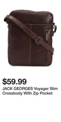 TJ Maxx JACK GEORGES Voyager Slim Crossbody With Zip Pocket offer