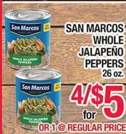 Torres Supermercado SAN MARCOS WHOLE JALAPEÑO PEPPERS offer