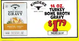 Ollie's KINDERS 14 OZ. TURKEY BONE BROTH GRAVY offer