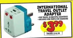 Ollie's INTERNATIONAL TRAVEL OUTLET ADAPTER offer